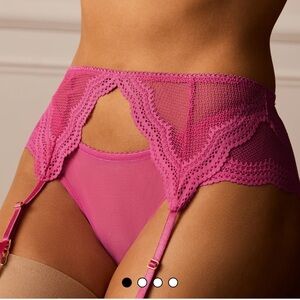 NEW Pepper signature lace garter bisou pink xs/s